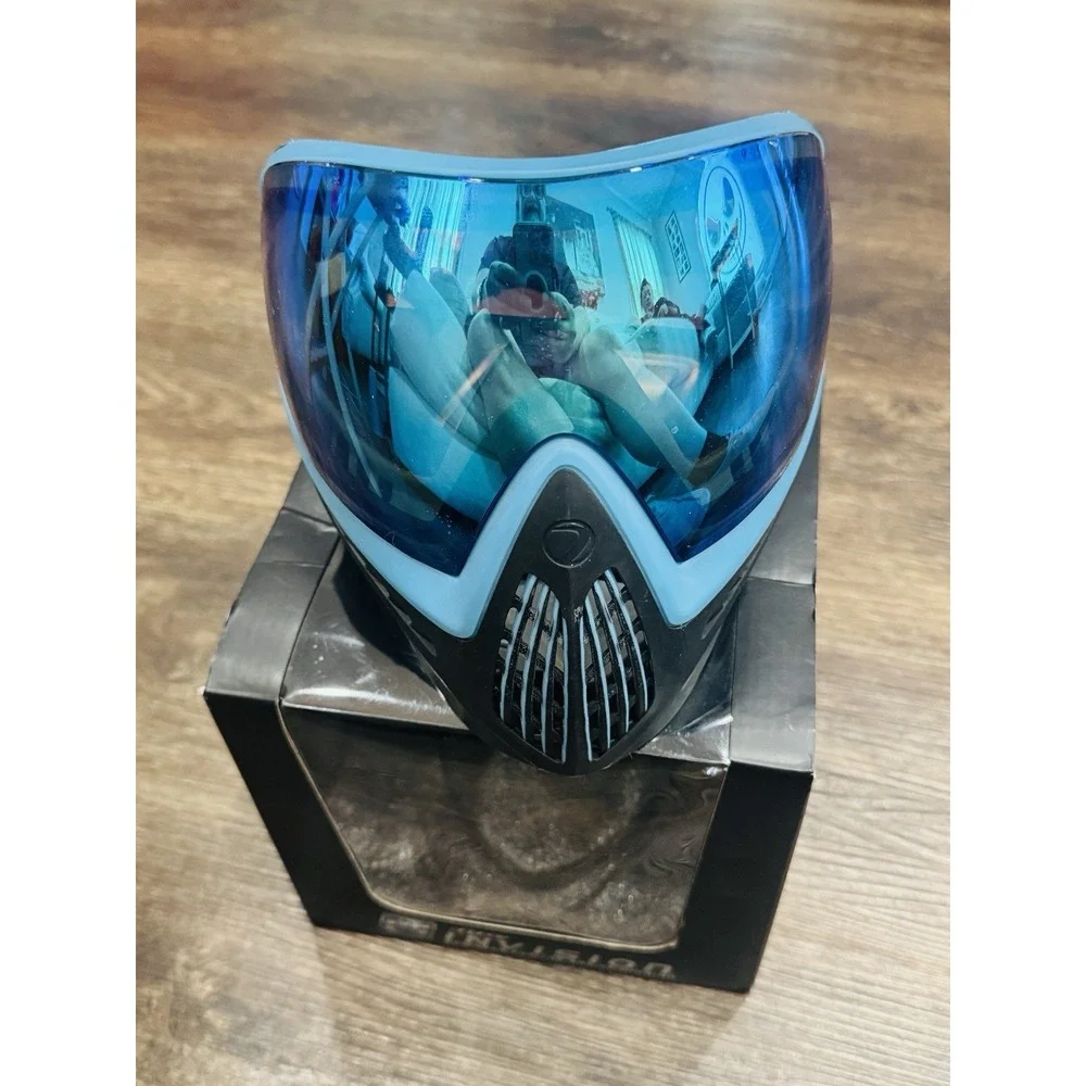 Dye Invision i4 Paintball Mask Powder Blue Black Blue Thermal Lens Goggles